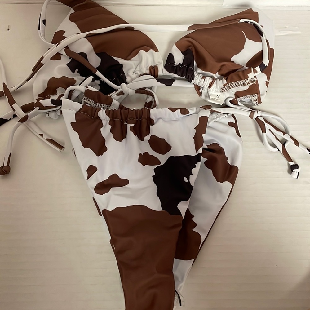 NEW Skimpy Sexy Cow Print 2-pc Swimsuit Small Women